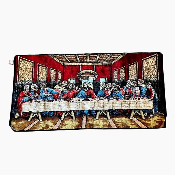 Vintage Other - Vintage MCM Tapestry large “Last Supper”. 38”X20” Made in Italy. EUC.